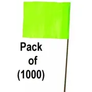 (1000) Hanson 15082 Glo Lime Green 21" x 2-1/2" x 3-1/2" Marking Stake Flags