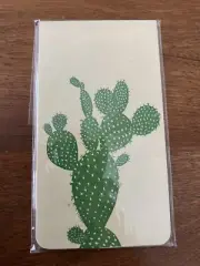 Black Bird Letterpress Note Pad Notebook Prickly Pear Cactus 30 Pages NEW 5.5”