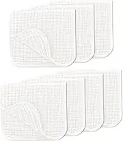 DAWNTREES Muslin Burp Cloths for Baby - 7 Pack,Extra Large 35x75cm, 100% Cotton, Ultra Soft & Absorbent for Boys & Girls (White, 35x75cm)