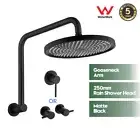 10" Rain Shower Head Set Shower Taps Wall Tapware Gooseneck Shower Arm Black