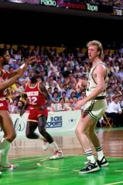 Larry Bird Boston Celtics v Houston Rockets circa 1986 at the Bost- Old Photo