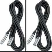 (2) 20' Pro Microphone Cable Mic Cords XLR MAKE OFFER FREE SHIPPING USA!