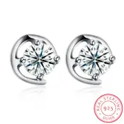925 Sterling Silver Earrings Stud AAA Zirconia Push Back Clasp L767