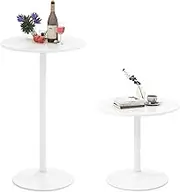 2-Pack Round Bistro Table, 101.5 cm Bar Height Cocktail Table Converts into 56 cm Tall Coffee Table, High Top Pub Table with Heavy-Duty Metal Base for Home Bar, Dining Room, Restaurant