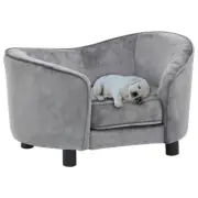 Pet Sofa With Cushion Plush Grey Stylish Dog Cat Puppy Kitten Bed Furniture