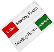 HOODANCOS 2pcs Versatile Acrylic Conference Room Status Sign Sliding Door Privacy Indicator for Office Use Quick Installation Adhesive Backing Attractive Design for Hotels and Institutions