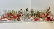 Miniature Grinch Rudolph Christmas Village Snow Globe Trees Cindy Lou Hoo