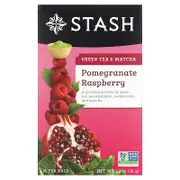 Stash Tea, Green Tea & Matcha, Pomegranate Raspberry, 18 Tea Bags, 1.2 oz (36 g)