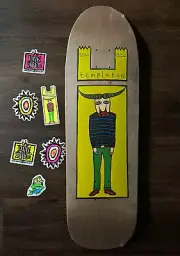 New Deal Ed Templeton Bullman Art Old School 90's Reissue Skateboard Deck