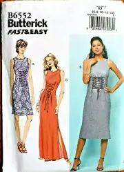 BUTTERICK PATTERN 6552 DRESSES MISSES SIZES 6 8 10 12 14 UNCUT NEW