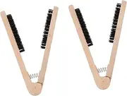 SOESFOUFU Hair Straightening Comb Set 2 Pack Wooden Design Styling Tool Salon Grade Durable for Long Use
