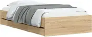 vidaXL Bed Frame with Drawers Sonoma Oak 90x190 cm Engineered Wood