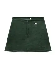 Courrèges Reedition Logo Patch Mini Skirt FR38 Green