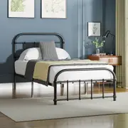 ALFORDSON Metal Bed Frame Single Size Mattress Base Industrial Platform Black