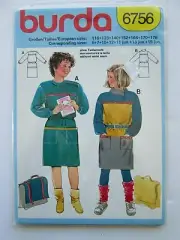 NEW Vintage BURDA Sewing Pattern Girls Dress Full Jumper Long Sleeve Shirt 6756