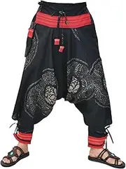 [Siamrose] Japanese Style Samurai Harem Pants Men Women Yoga Ninja Pants Handmade from Cotton