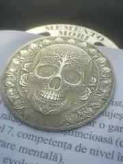 Personalized Memento Mori Brass Bookmark - Engraved Skull Design - Custom Text