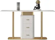 Entryway Table Light Luxury Entrance Counter with Drawers Classic Entrance Hall Furniture Hallway Table(Small)