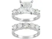 Bella Luce (R) Wedding /Engagement Set Ring W/7.43ctw CZ in 925 Sterling silver