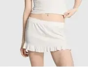 NWT Frankies Bikinis X Victorias Secret White Mini Skirt XL 2580