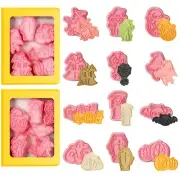 12 Pack Cookie Cutters with Plunger Stamps Set Fall Pumpkin Maple Turkey Embo...