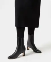 AEYDE Creamy Drawstring Closure Dust Bag & extra Heel Donna Black Calf Boots New