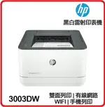 HP 3G654A LASERJET PRO 3003DW PRINTER 單功能雷射印表機