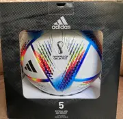 NEW WORLD CUP 2022 AL-RIHLA SOCCER FOOTBALL BY OFFICIAL LEATHER FOOTBALL SIZE 5.