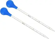 uxcell Graduated Dropper Pipettes Kit, 2pcs 3ml Borosilicate Glass Pipette with Rubber Cap for Transfer Liquid for Lab, Chemistry, Clear