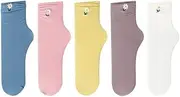 [SKUZA] Womens Socks,Velvet Ice Socks Women's Socks Lightweight and Breathable Cool Down Socks 5 Pairs Summer Long Breathable Ice Silk (Color : Style Eight, Size : One Size) (Color : Style Ten, Size : One S