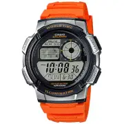 Casio Men’s Digital Watch with Black Dial & Orange Strap - AE-1000W-4BV