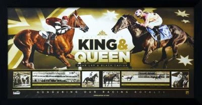King & Queen Phar Lap & Black Caviar Sportsprint/Framed