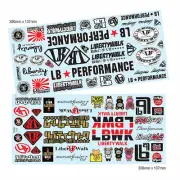 LB, LB*Performance, Liberty Walk Sticker Sheets (2) for 1:10 RC drift car