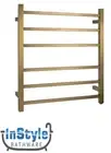 Brand New- Heated Towel Rail (Square) 6 Bar- BRUSHED YELLOW GOLD