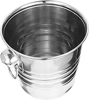STOBAZA Stainless Steel Ice Bucket Convenient Beer Bucket for Parties Ktv Bars Elegant Design for Ice Cubes Beer Restaurant Use