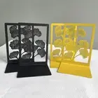 Hollow Out Weighted Bookends Stylish Ginkgo Leaf Bookshelf Office Desktop