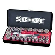 SIDCHROME 31 Piece 1/2" AF/Metric Socket Set SCMT14116BK