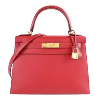 在飛比找PChome24h購物優惠-HERMES Kelly 28CM Epsom 牛皮 手提/