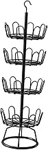 Folpus 4 Tier Revolving Shoe Tree Rotating Shoe Rack Heavy Duty Space Saving Shoe Hanger Shoe Tree for Indoor Farmhouse Laundry Room, Black