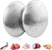 DWFEYOI 2 pieces for removing odour onions, fish garlic, strong odours from hands, kitchen aid, odour-neutralising, brushed stainless steel soap, stainless steel soap, soap mill, solid soap