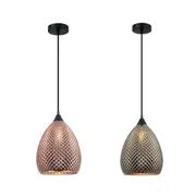 RICTUS Glass Ellipse with Quadrilateral Segments Pendant Light