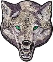 Embroidered Patch, Wolf Head Embroidery Cloth Paste Iron-on Patch DIY Clothes Sticker Trim Embellishments Applique