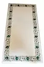 Malachite Stone Dining Table , Customized White Table Top , Marble Office Table