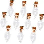 LIFKICH 10Pcs Mini Teardrop Glass Wish Bottles with Cork Transparent Craft Jars for Jewelry Home Decoration Present Giving