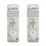 2PK Wishstone Clear Quartz Key Charm Bag Keychain/Keyring Women's Accessory