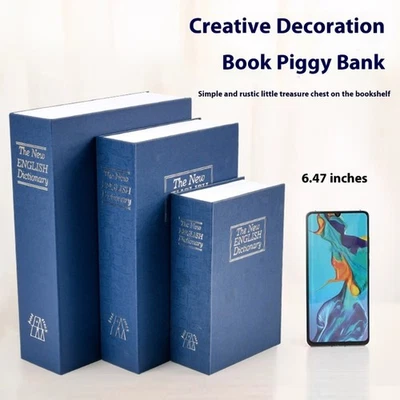 Secret Safe Box with 3 Digit Lock Mini Book Cash Coin Storage Organizers Box