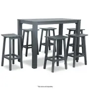 Matzo Outdoor Bar Table - Gunmetal