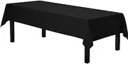 Anaado Table Cloth for 6 Foot Table, Washable, Table Cover for Dining Table, Buffet Table, Parties, Wedding, 54" x 108", Black