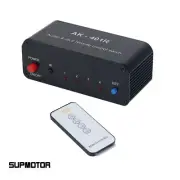 AK-401R 4CH Stereo Audio Switch Selector Support IR Remote Control Manual Switch