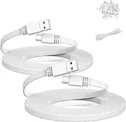 Itramax Micro USB Power Cable 6M/2Pack,Flat Micro USB Charging Power Cord,Charger for Wyze Cam V3,Pan V4,Arlo Q,Nest Yi,Blink XT XT2 Mini Camera Outdoor 3(3rd Gen),Zmodo,Netvue,Xbox One Controller